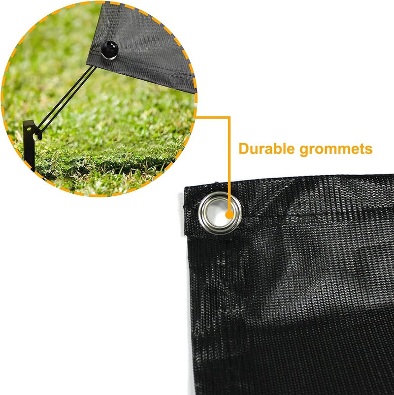 LOSTAR RV Fabric Replacement Screen with Zipper 8'x 16', Universal Mesh Awning Sunscreen Kit for Camper Trailor Motorhome Outdoor UV Blocker - Black - Image 5